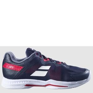 NEW BABOLAT men's sfx3 shoe in black/poppy red